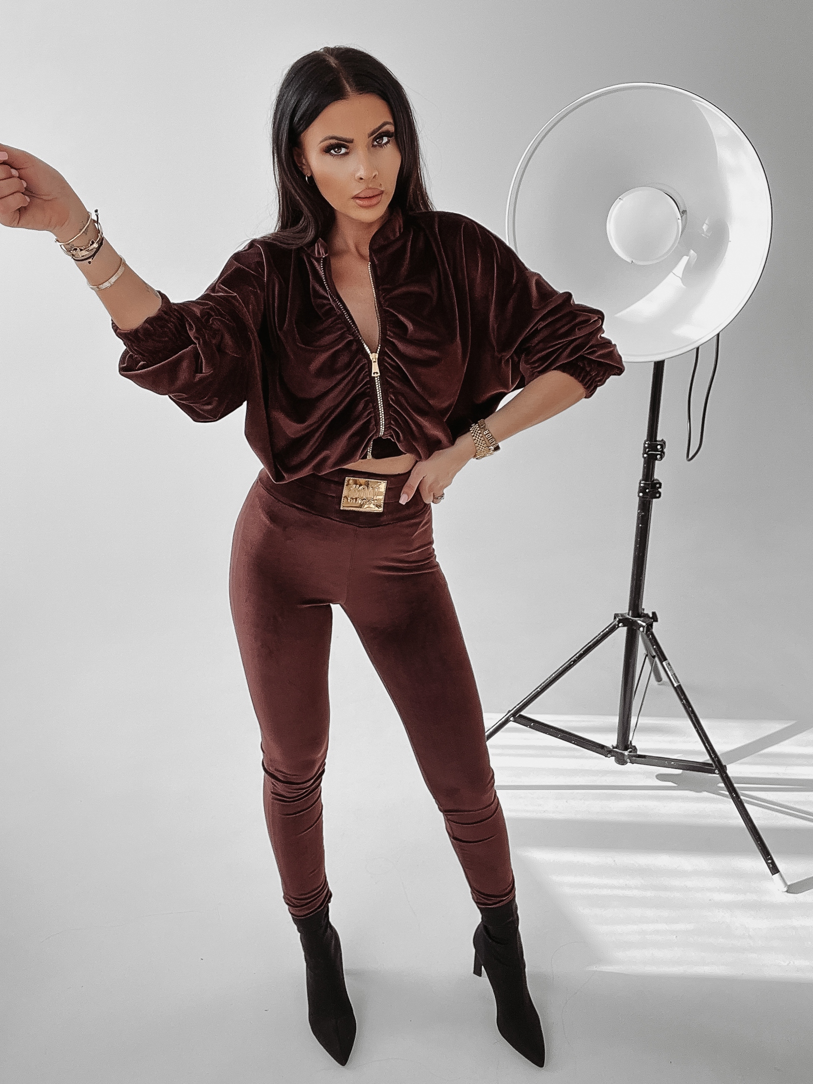 Komplet welurowy Peggy Ola Voga brązowy Komplet welurowy Peggy Ola Voga brązowy