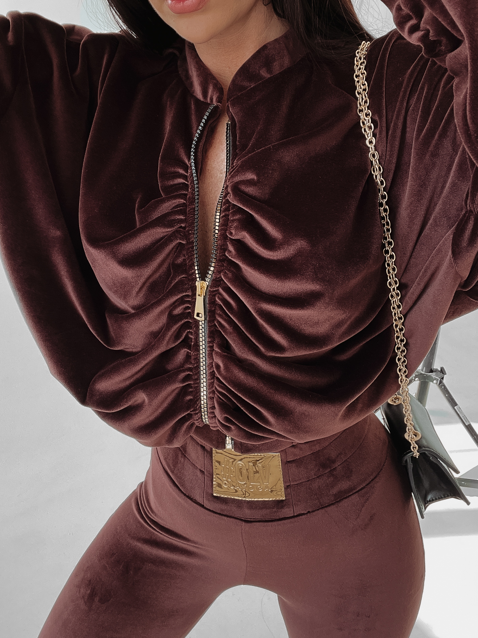 Komplet welurowy Peggy Ola Voga brązowy Komplet welurowy Peggy Ola Voga brązowy