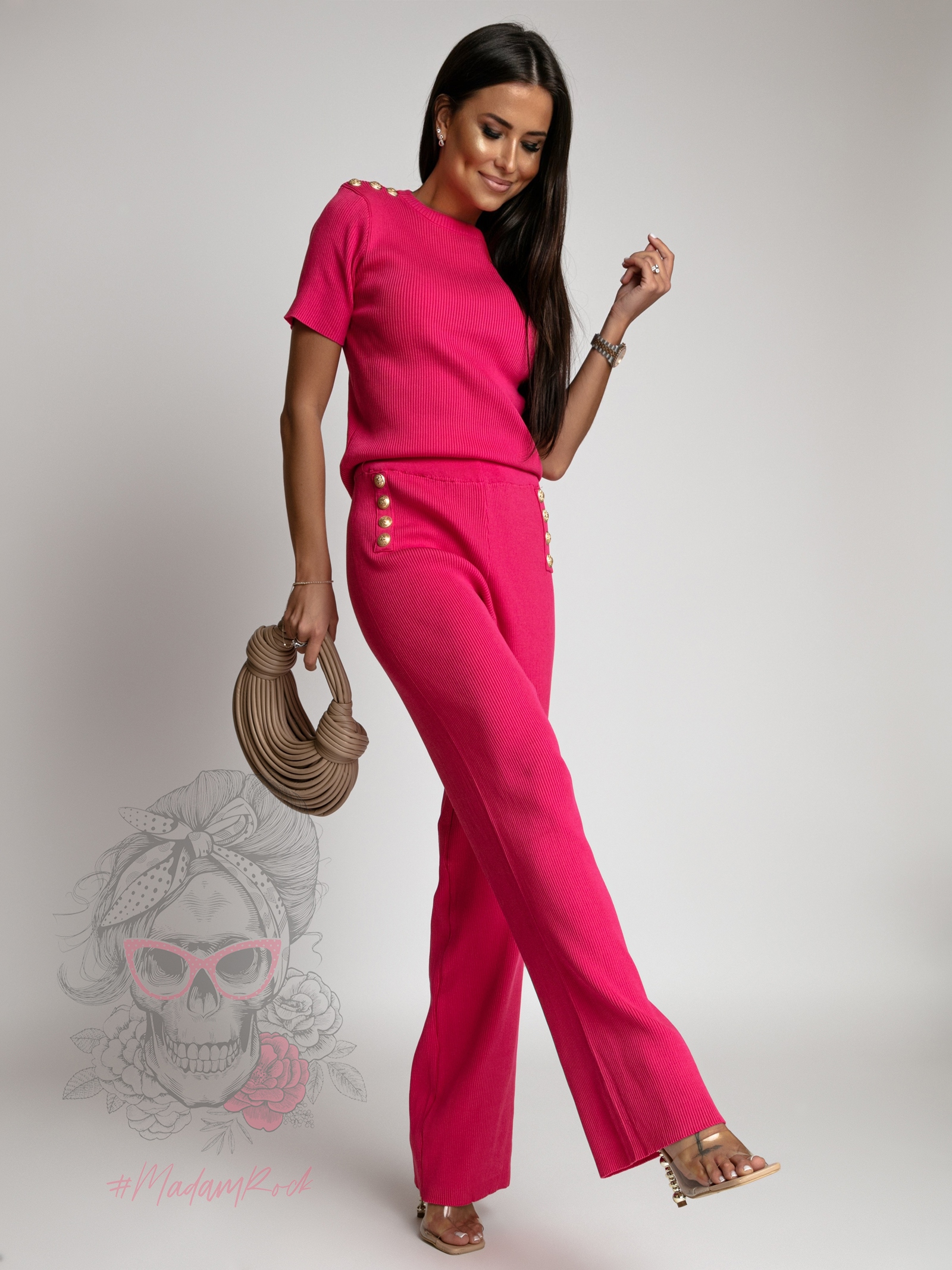 Komplet dzianinowy Somfi fuksja