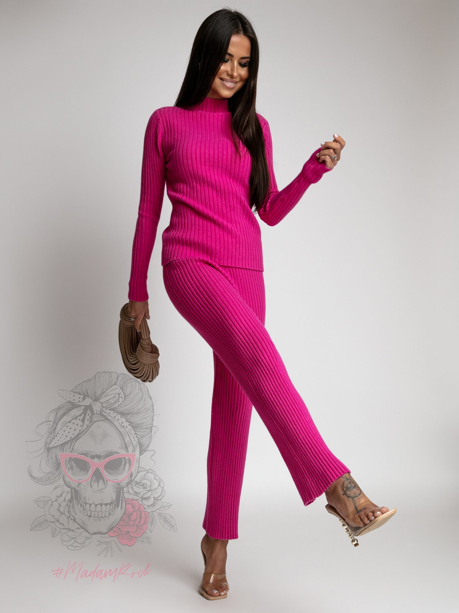 Komplet dzianinowy Cytrilo fuksja