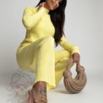 Komplet dzianinowy Cytrilo cytrynowy