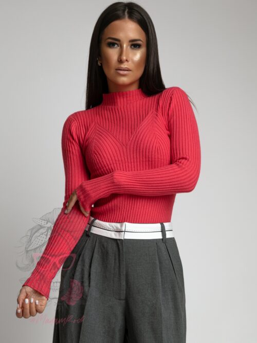 Sweterek dzianinowy Mageli malinowy