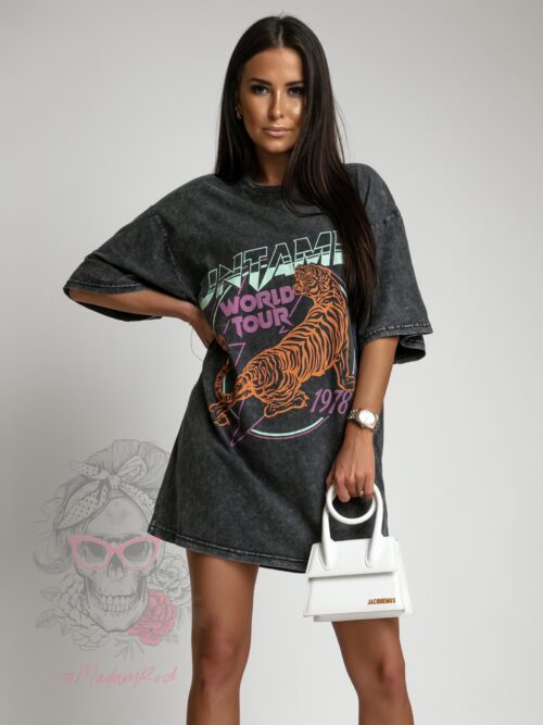 T-shirt dekatyzowany Tiger Worlds Tour szary