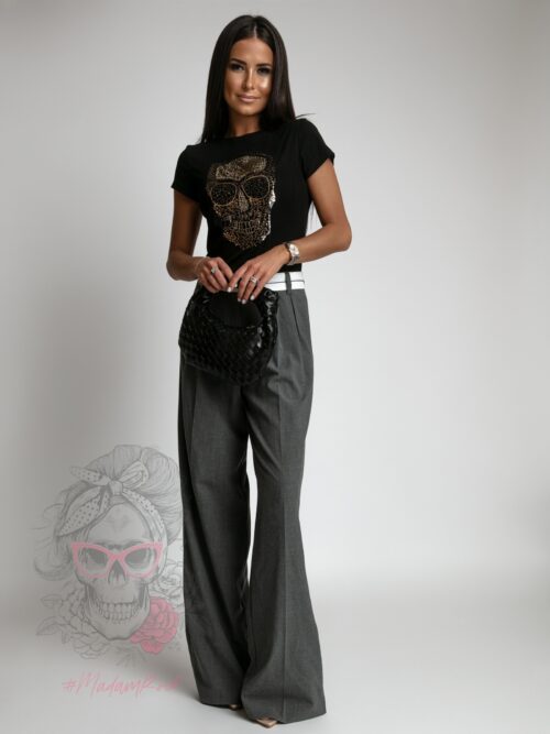 T-shirt ze złotą czaszką MyWorld czarny