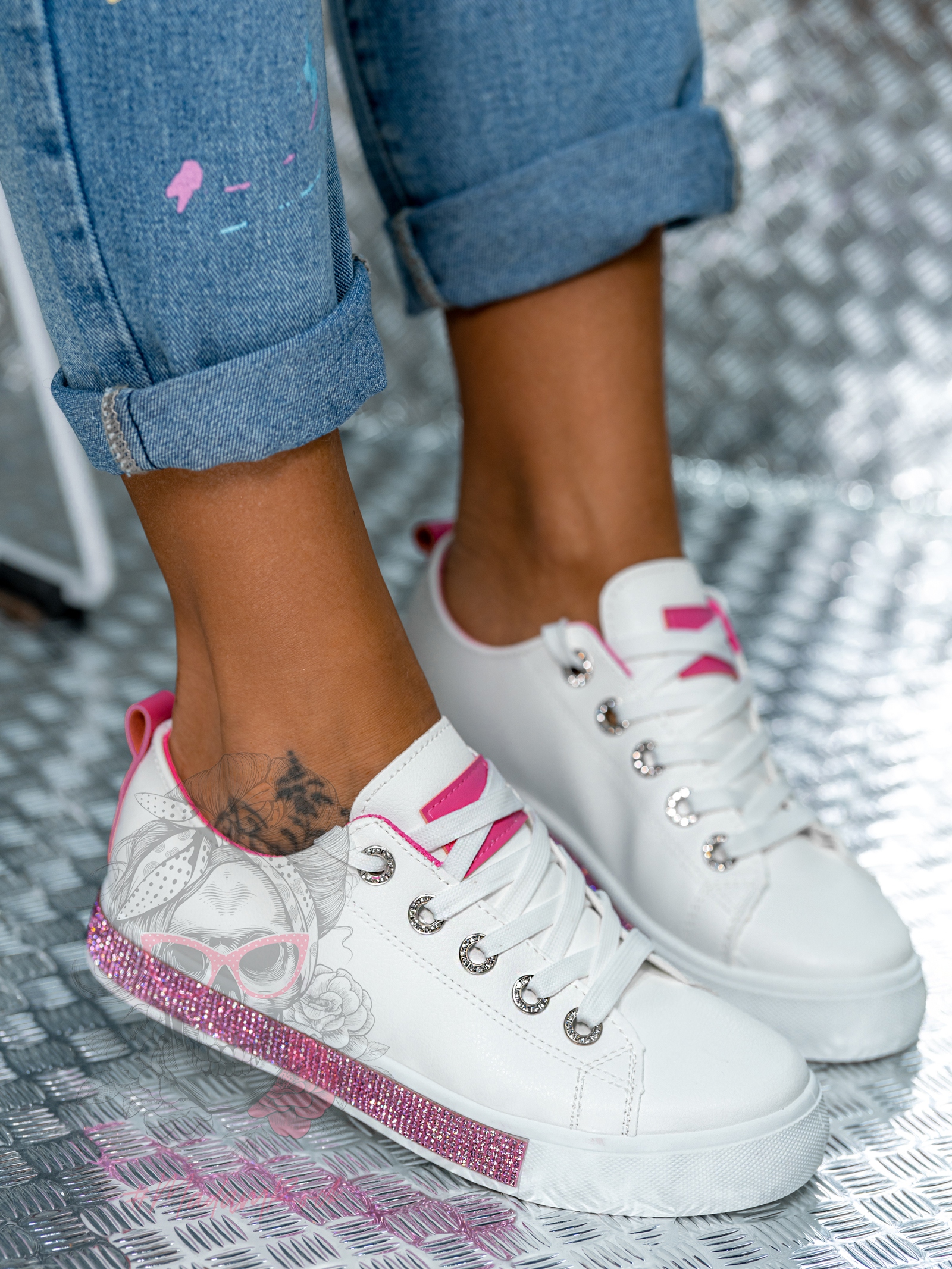 Trampki klasyczne Madam Silicco białe vs pink