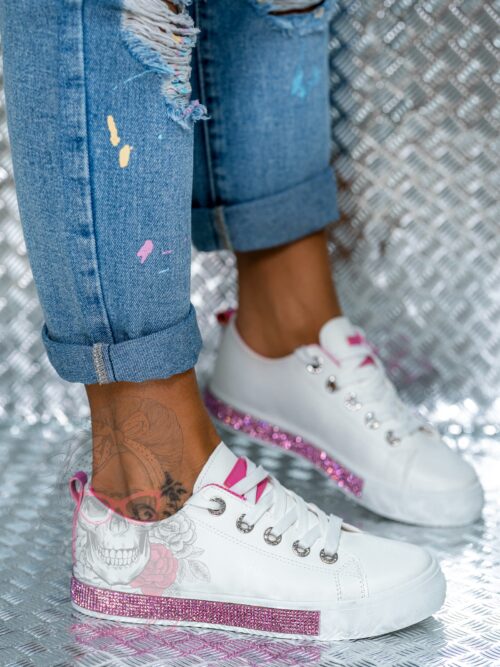 Trampki klasyczne Madam Silicco białe vs pink