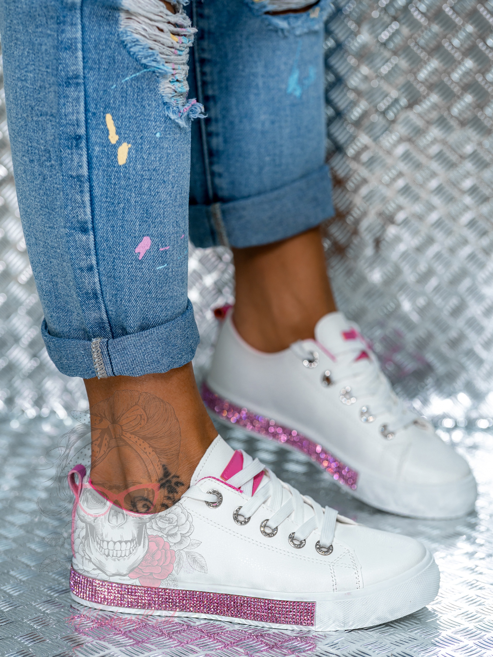 Trampki klasyczne Madam Silicco białe vs pink