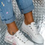 Trampki klasyczne Madam Silicco białe vs silver