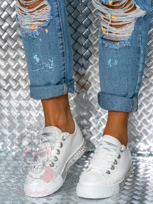 Trampki klasyczne Madam Silicco białe vs silver