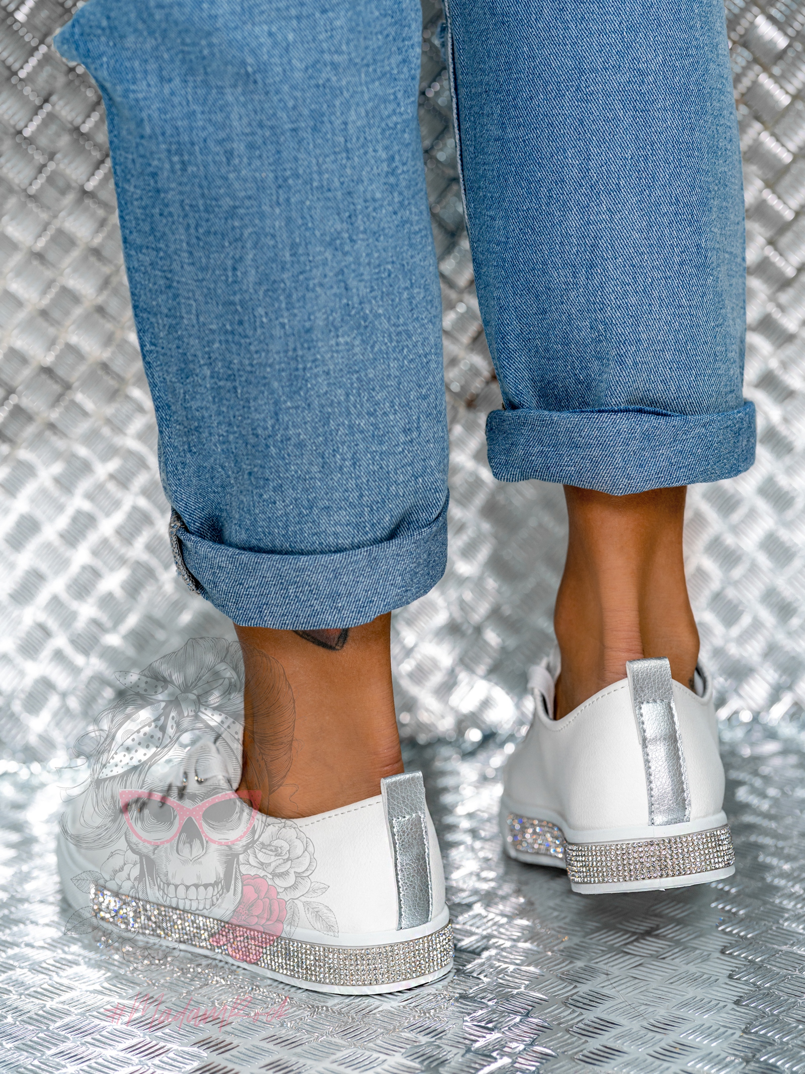 Trampki klasyczne Madam Silicco białe vs silver Trampki klasyczne Madam Silicco białe vs silver