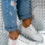 Trampki klasyczne Madam Silicco białe vs silver