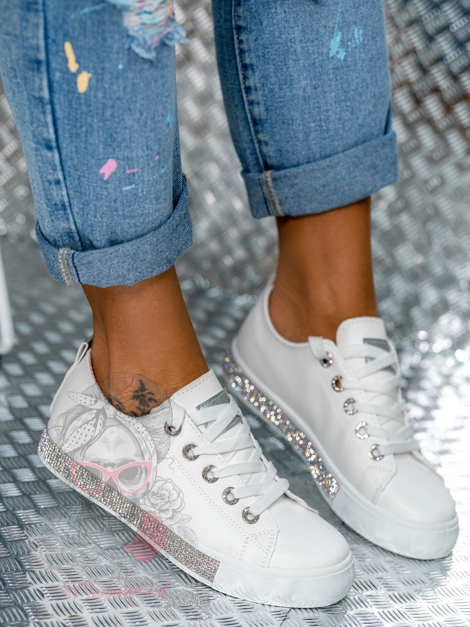 Trampki klasyczne Madam Silicco białe vs silver Trampki klasyczne Madam Silicco białe vs silver