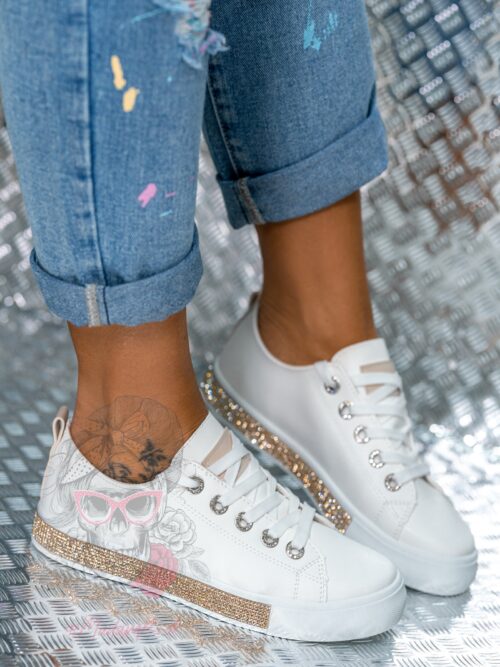 Trampki klasyczne Madam Silicco białe vs gold