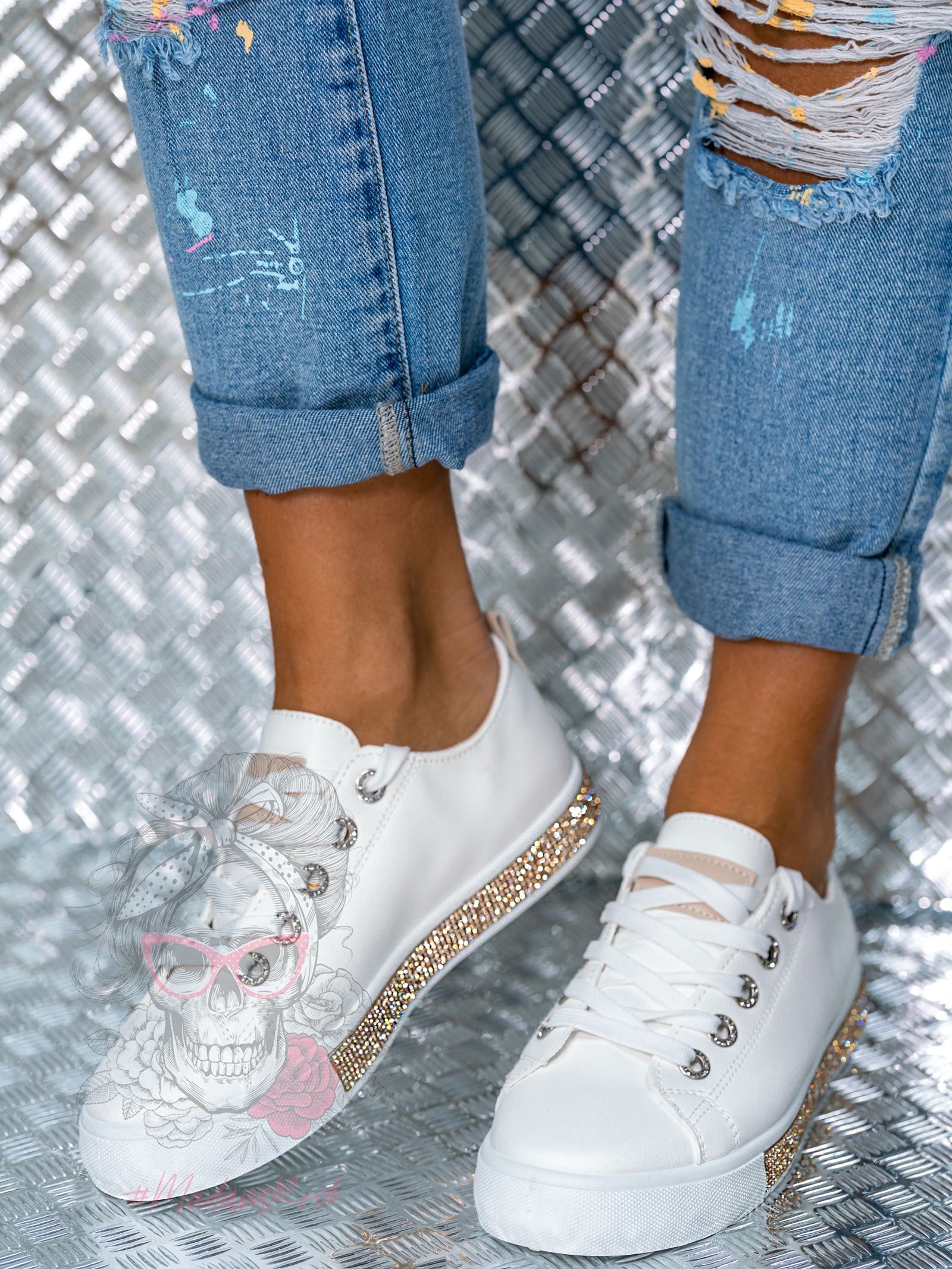 Trampki klasyczne Madam Silicco białe vs gold