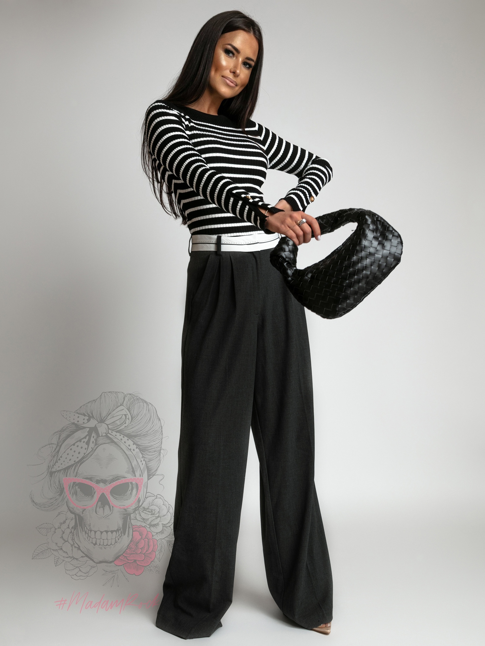 Sweterek w paski BeClass II czarny Sweterek w paski BeClass II czarny