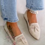 Balerinki ażurowe Madam Bosh beżowe