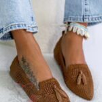 Balerinki ażurowe Madam Bosh karmelowe