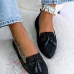 Balerinki ażurowe Madam Bosh czarne