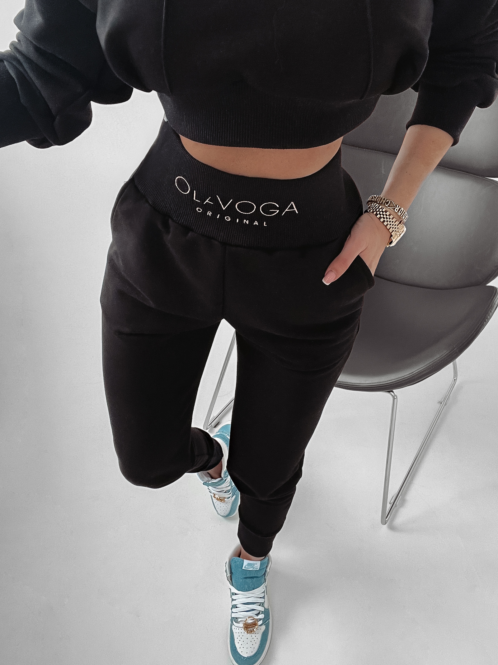 Spodnie bawełniane Marina Ola Voga czarne