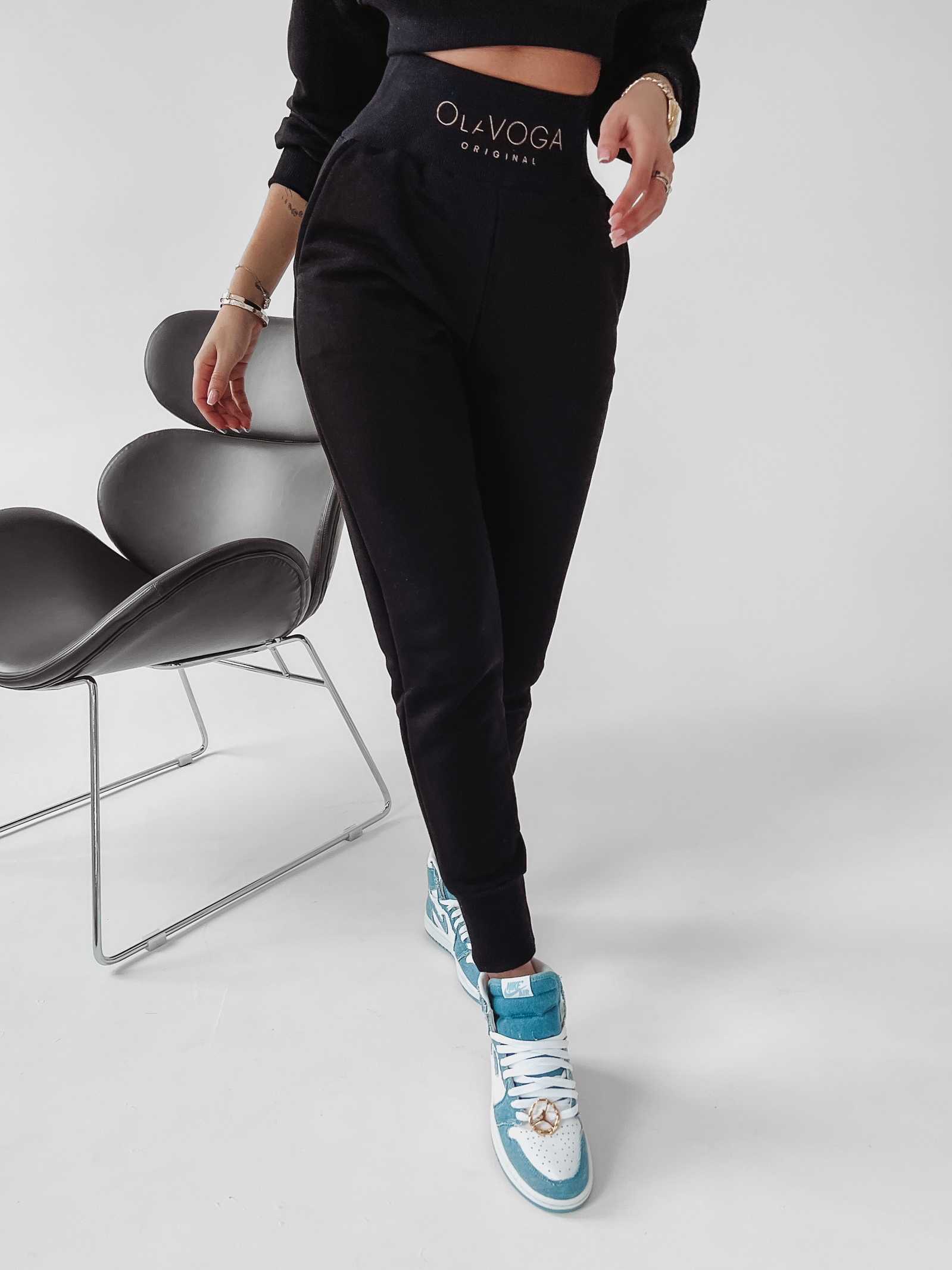 Spodnie bawełniane Marina Ola Voga czarne