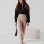 Legginsy ze sznurowaniem Rosalie Ola Voga beżowe