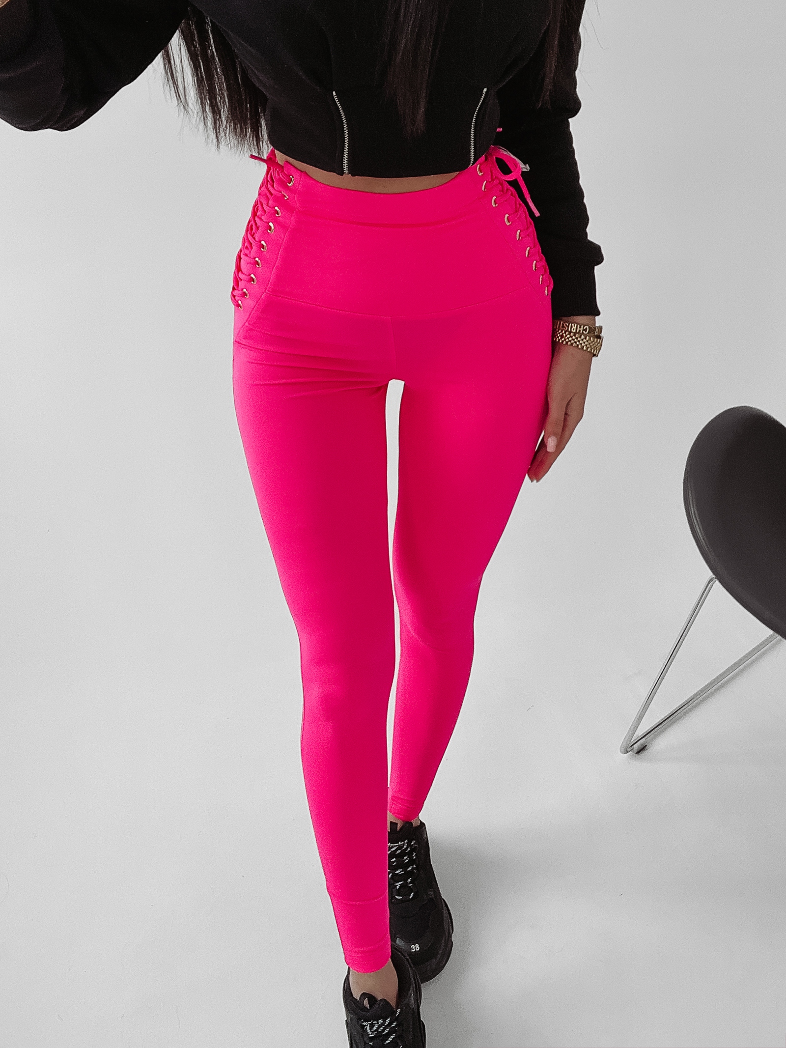 Legginsy ze sznurowaniem Rosalie Ola Voga różowe Legginsy ze sznurowaniem Rosalie Ola Voga różowe