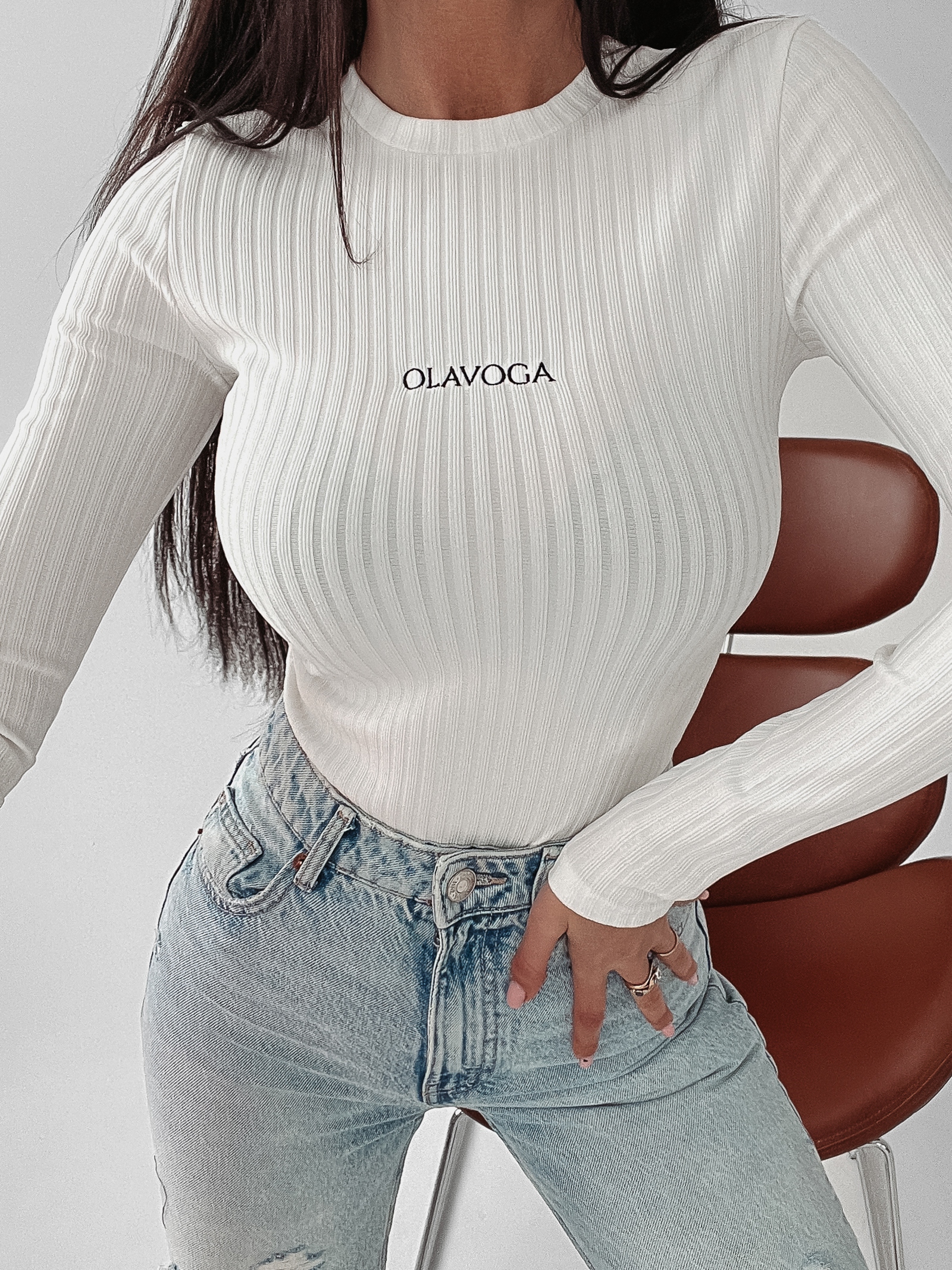 Body prążkowane Brenda Ola Voga ecru