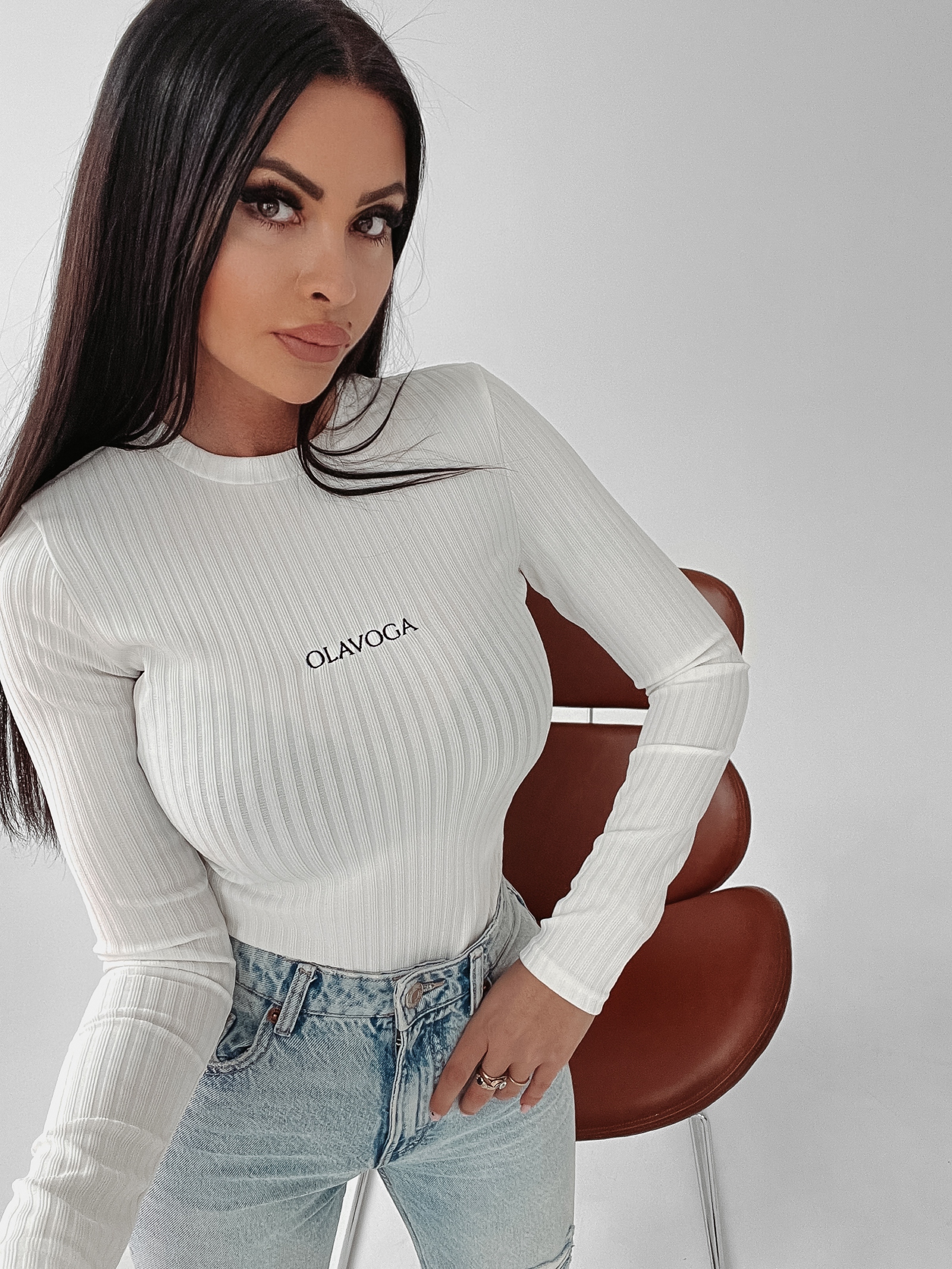 Body prążkowane Brenda Ola Voga ecru