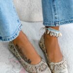 Balerinki ażurowe Madam Ligold złote