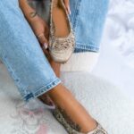 Balerinki ażurowe Madam Ligold złote