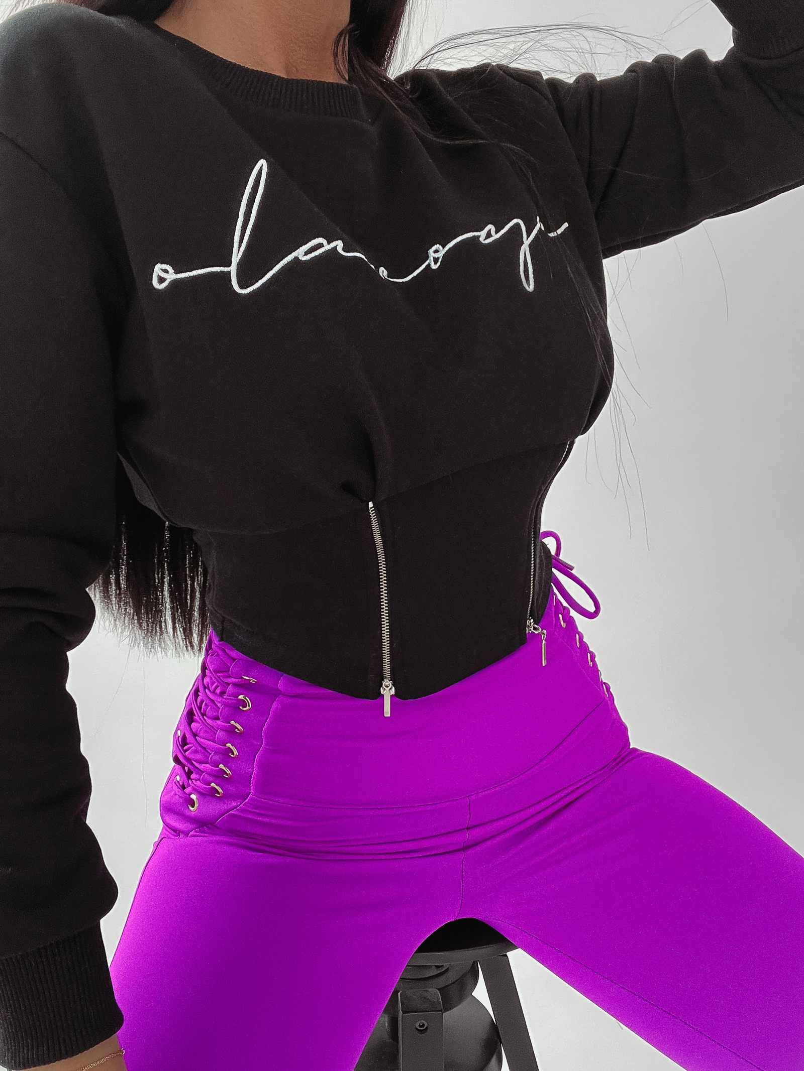 Bluza krótka Aggie Ola Voga czarna