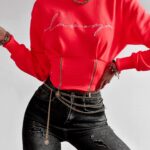 Bluza krótka Aggie Ola Voga neonowy róż