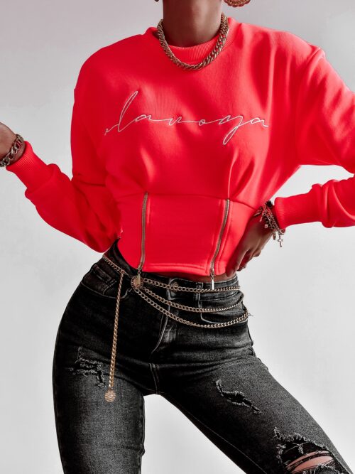 Bluza krótka Aggie Ola Voga neonowy róż