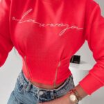 Bluza krótka Aggie Ola Voga neonowy róż