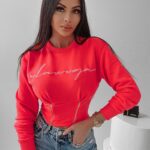 Bluza krótka Aggie Ola Voga neonowy róż