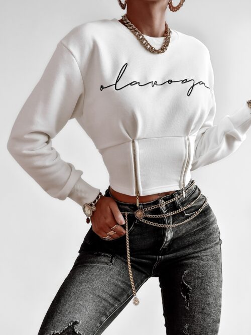 Bluza krótka Aggie Ola Voga ecru