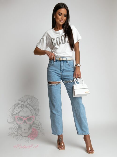 T-shirt bawełniany Cool ecru