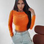 Bluzka prążkowana Fenella Ola Voga mango