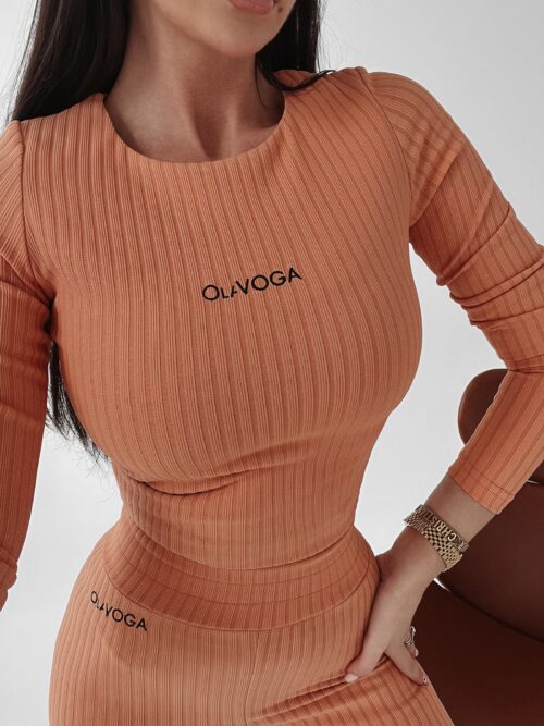 Bluzka prążkowana Fenella Ola Voga miedziana