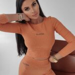 Bluzka prążkowana Fenella Ola Voga miedziana