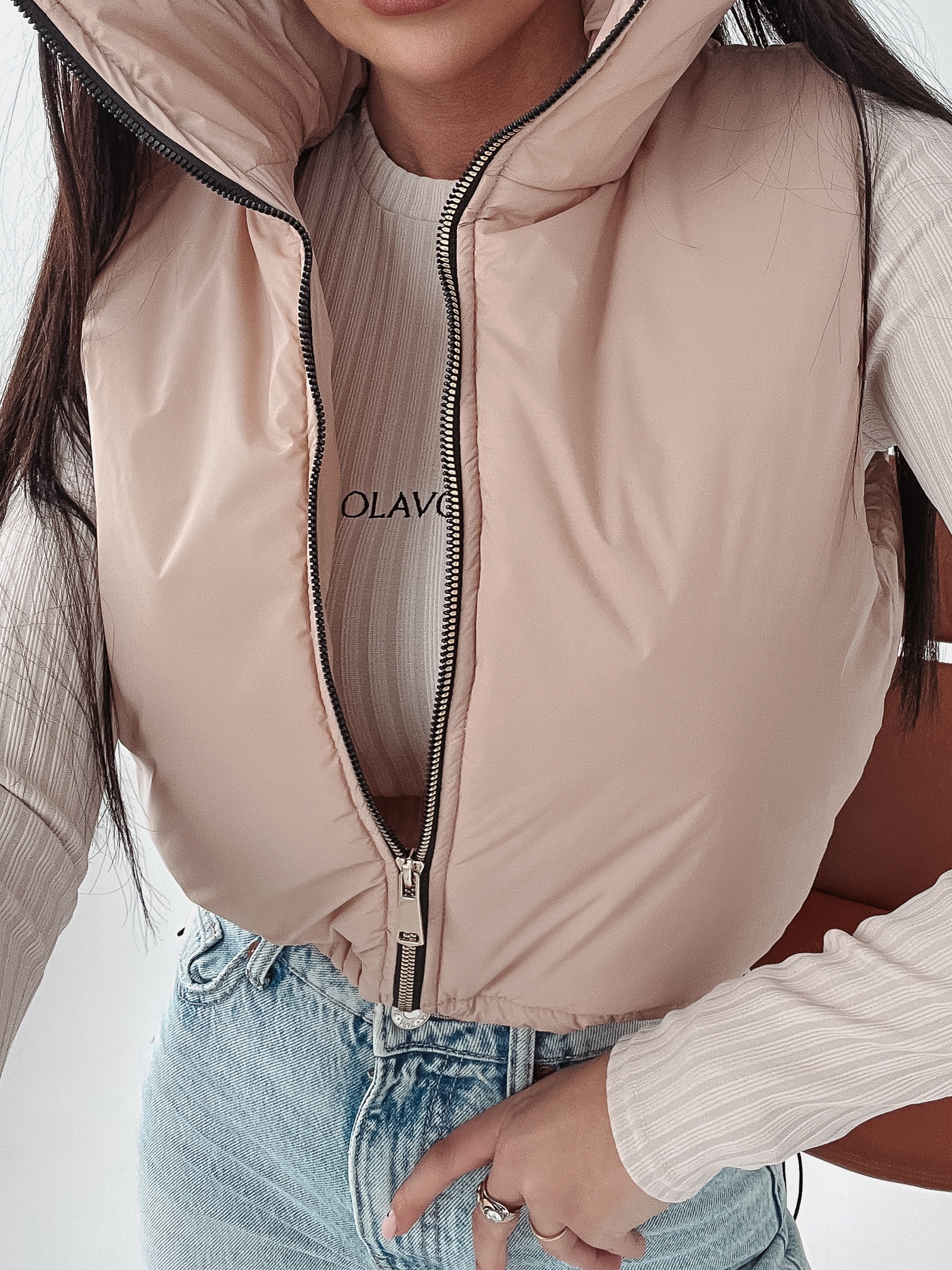 Bezrękawnik kamizelka sportowa Tracy Ola Voga beżowy Bezrękawnik kamizelka sportowa Tracy Ola Voga beżowy