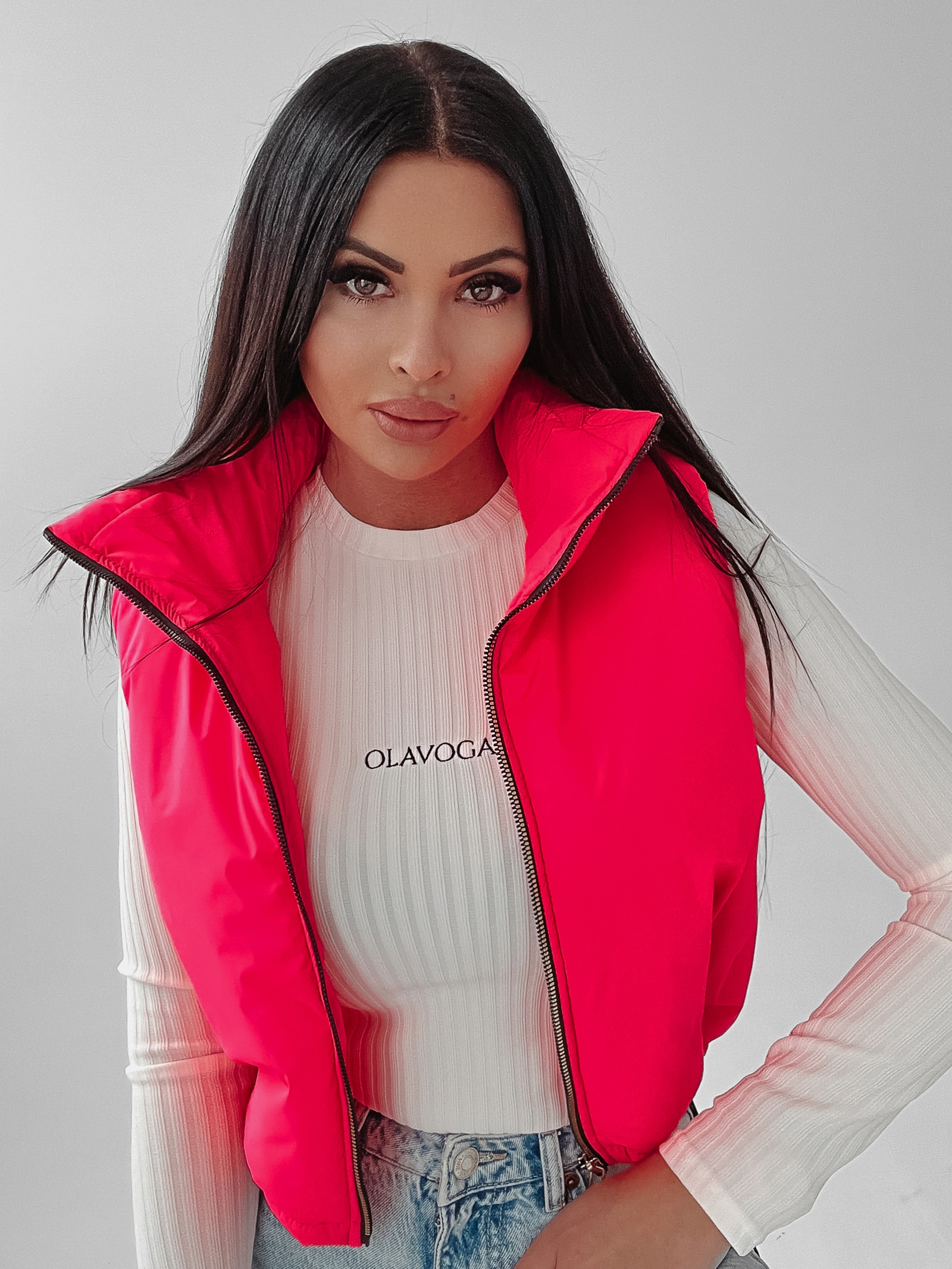 Bezrękawnik kamizelka sportowa Tracy Ola Voga różowy neon Bezrękawnik kamizelka sportowa Tracy Ola Voga różowy neon