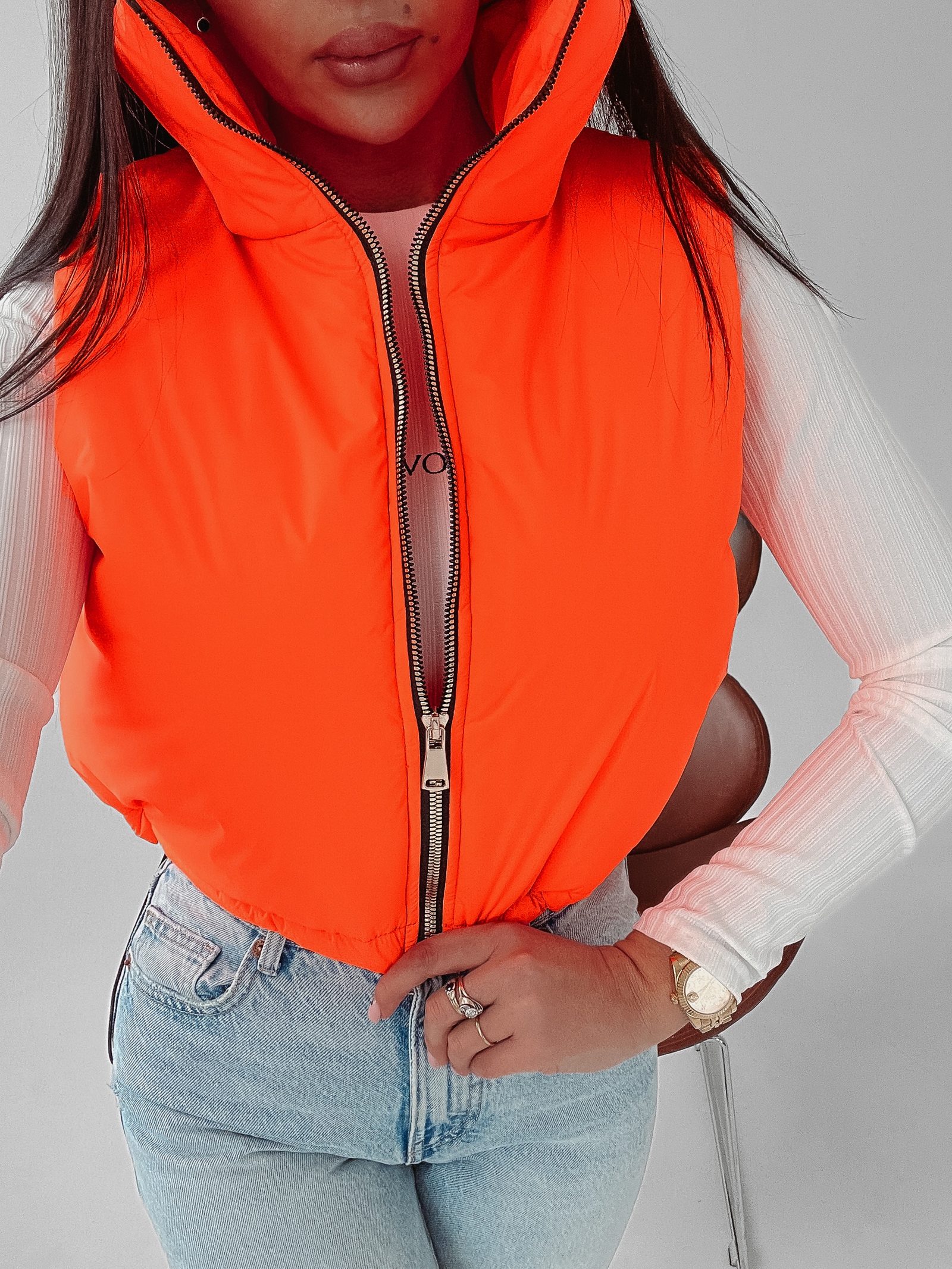 Bezrękawnik kamizelka sportowa Tracy Ola Voga pomarańczowy neon