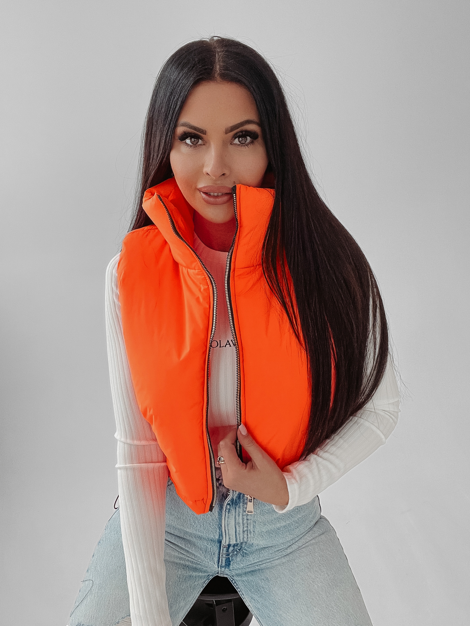 Bezrękawnik kamizelka sportowa Tracy Ola Voga pomarańczowy neon