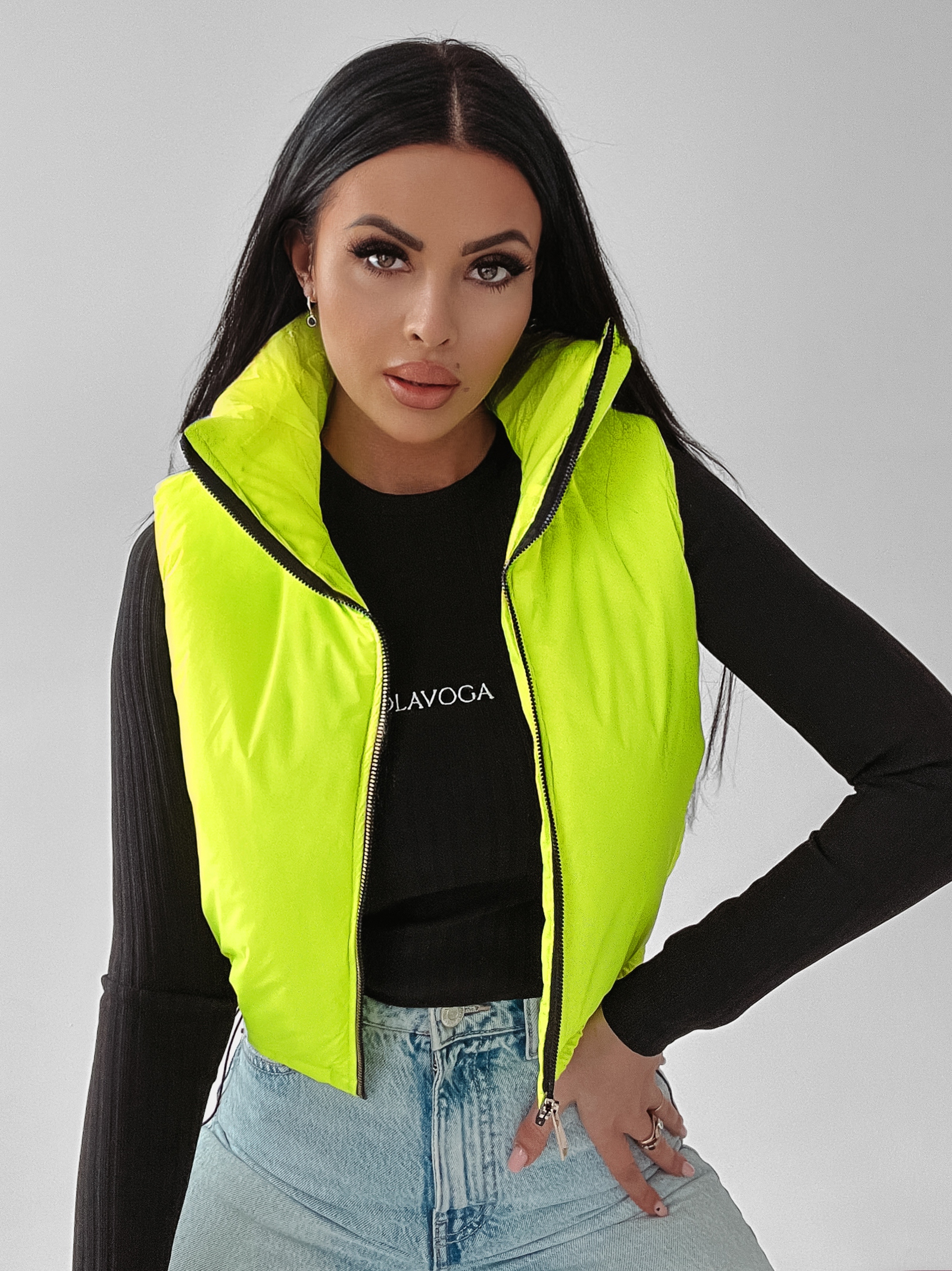 Bezrękawnik kamizelka sportowa Tracy Ola Voga limonkowy