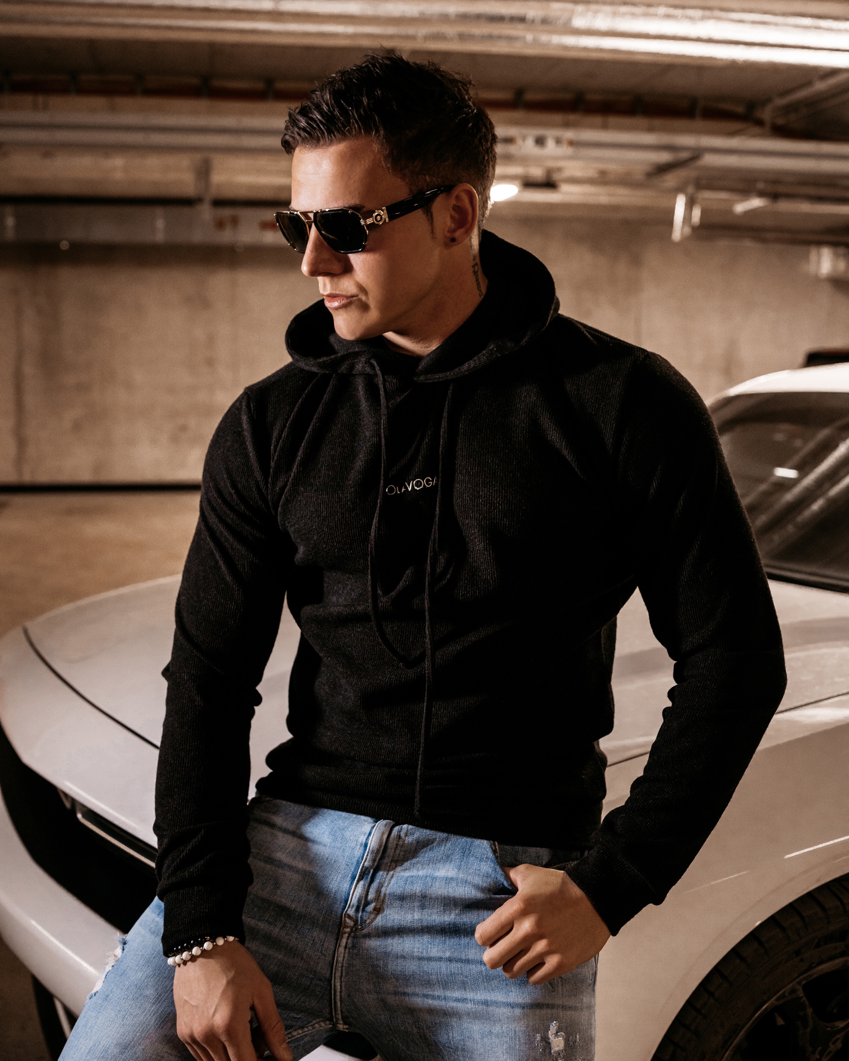 Bluza męska z kapturem Fabiano Ola Voga czarna Bluza męska z kapturem Fabiano Ola Voga czarna