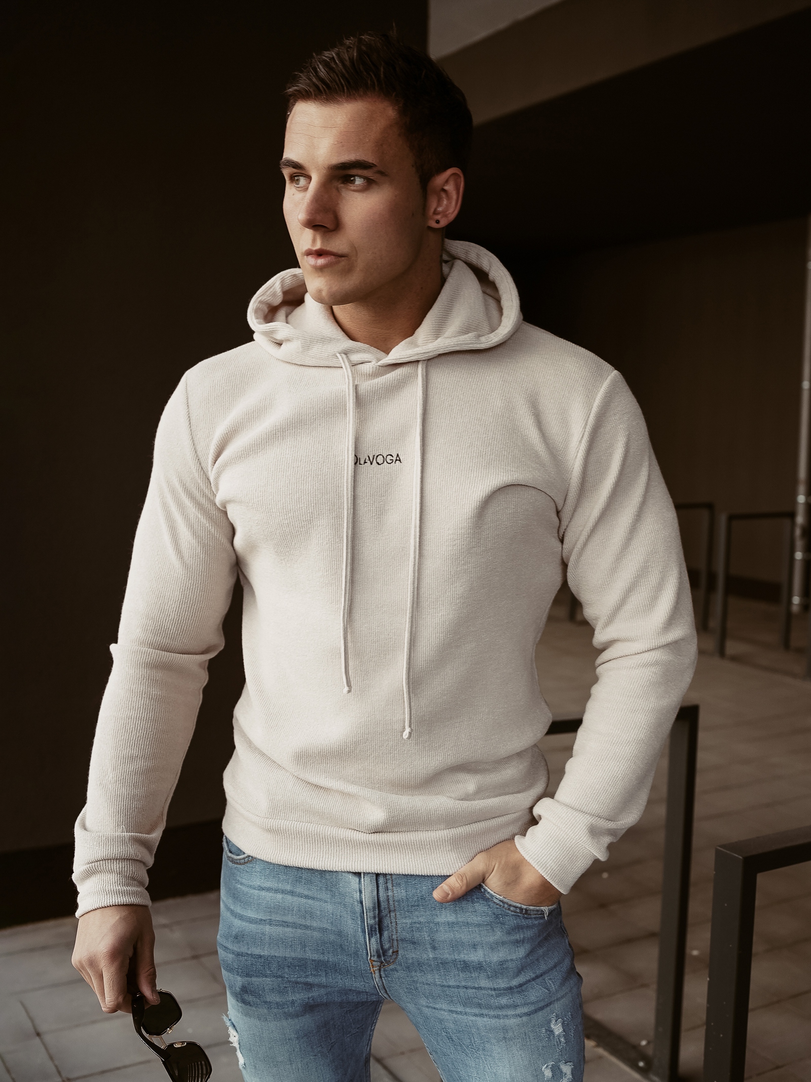 Bluza męska z kapturem Fabiano Ola Voga beżowa