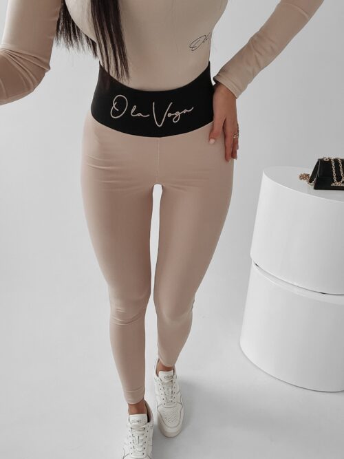 Legginsy elastyczne Pia Ola Voga beżowe