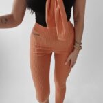 Legginsy prążkowane Lucia Ola Voga miedziane