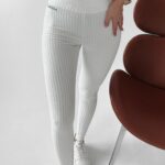 Legginsy prążkowane Lucia Ola Voga ecru